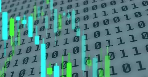 Image of financial data processing with graph on white background 스톡 사진