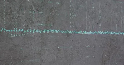 Image of financial data processing on grey background Stock Illustration