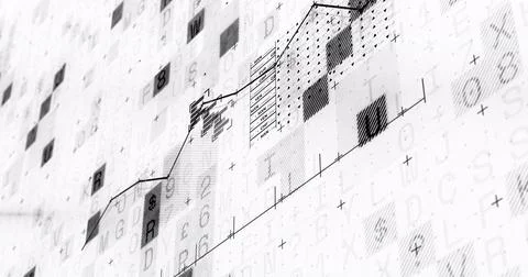 Image of financial data processing over white background Stock Illustration