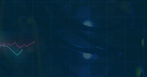 Image of financial data processing over cables Stock Illustration