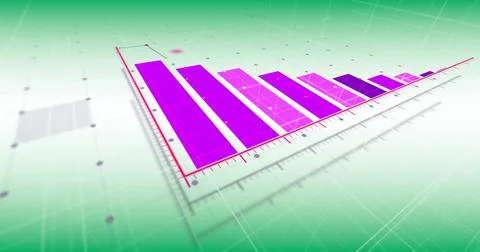 Image of financial data processing over green background イラスト素材