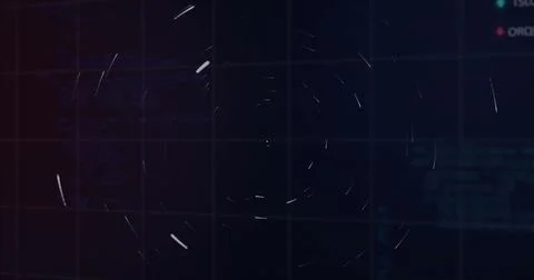 Image of financial data processing over grid Illustrazione stock