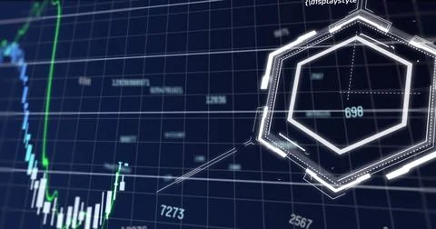 Image of financial data processing over chemical structures Stock Illustration