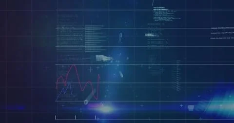 Image of financial data processing over chemical structures Illustrazione stock