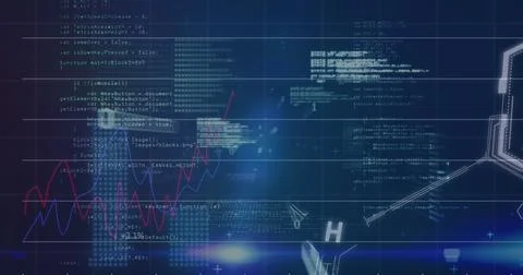 Image of financial data processing over chemical structures イラスト素材