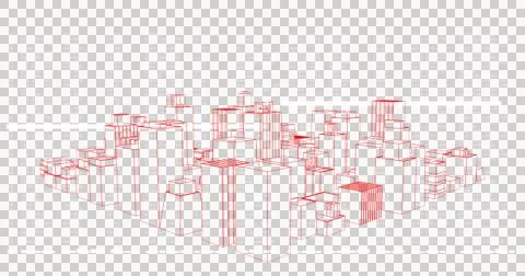 Image of financial data processing over red background Stockillustratie