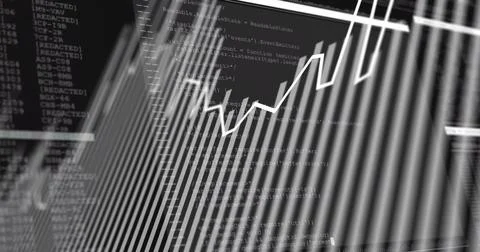 Image of financial data processing over screen Illustrazione stock