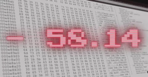 Image of financial data processing over screen イラスト素材