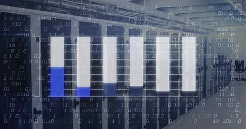 Image of financial data processing over computer servers 스톡 일러스트