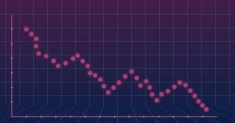 Image of financial data processing over blue background Illustrazione stock