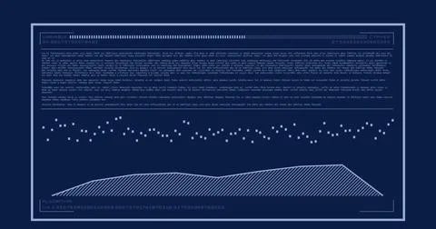 Image of financial data processing over blue background Stock Illustration