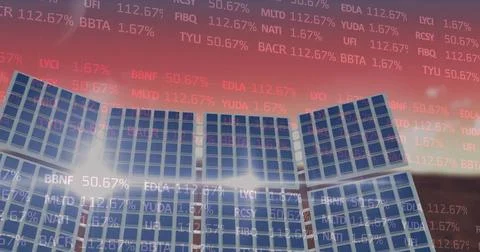 Image of financial data processing over cityscape Ilustração Stock