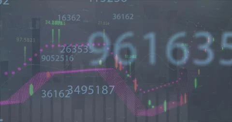 Image of financial data processing over statistics イラスト素材