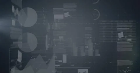 Image of financial data processing over dark background 스톡 일러스트