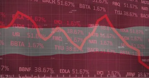 Image of financial data processing over flag of austria Stock Illustration