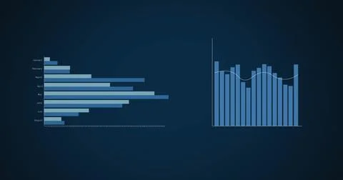 Image of financial data processing over dark background 스톡 일러스트