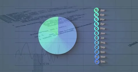 Image of financial data processing over dark background Stock Illustration