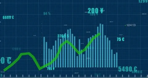 Image of financial data processing over dark background 스톡 일러스트