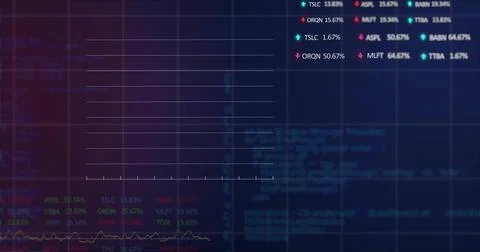 Image of financial data processing over dark background 스톡 일러스트