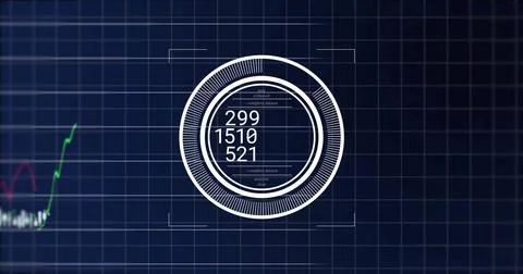 Image of financial data processing over dark background 스톡 일러스트