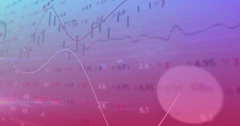 Image of financial data processing over dark background イラスト素材