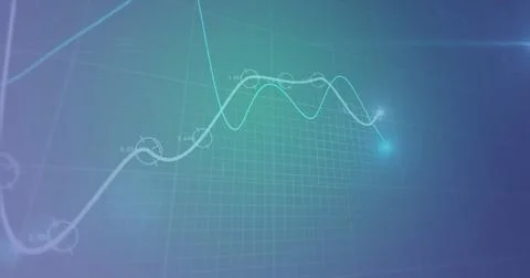 Image of financial data processing over dark background Stock Illustration