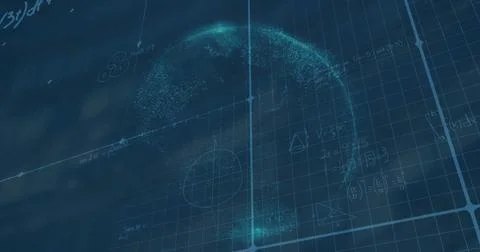 Image of financial data processing over globe Stockillustratie