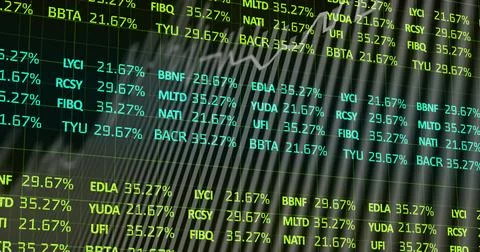 Image of financial data processing over dark background 스톡 일러스트