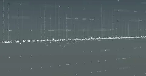 Image of financial data processing over grey background 스톡 일러스트