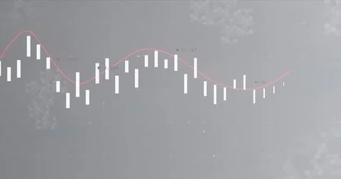 Image of financial data processing over grey background Stockillustratie