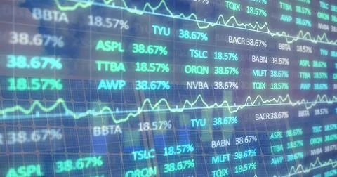 Image of financial data processing over solar panel Stock Illustration