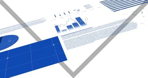 Image of financial data processing over white background Illustrazione stock
