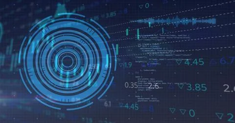 Image of financial data processing over statistics Foto stock