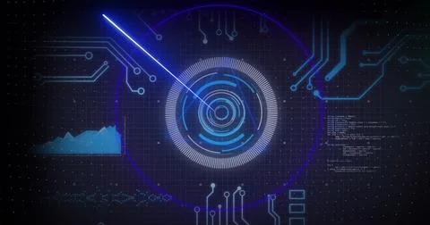 Image of financial data processing over statistics Stock Photos