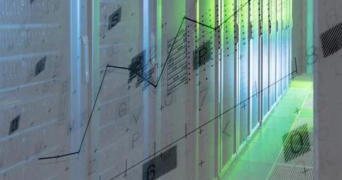 Image of financial data processing over white background Foto stock