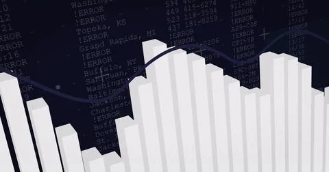 Image of financial data processing over black background 写真素材