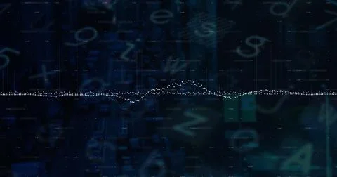 Image of financial data processing over letters Stock Photos