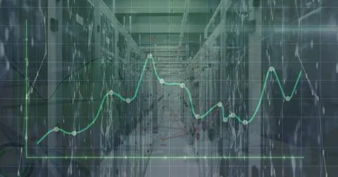 Image of financial data processing over computer servers 스톡 사진