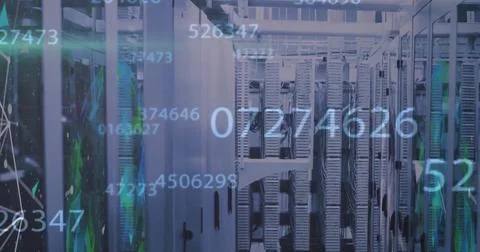 Image of financial data processing over computer servers Stock Photos