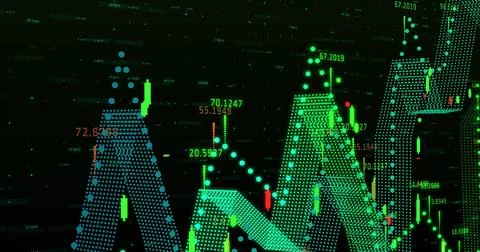 Image of financial data processing over world map Stock Photos