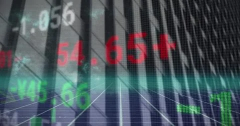 Image of financial data processing over graph 写真素材