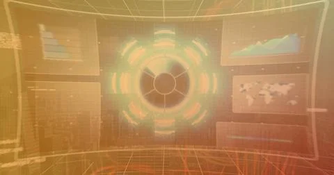 Image of financial data processing over computer servers 스톡 사진