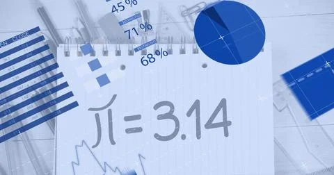 Image of financial data processing over mathematical formulae Stockfoto's