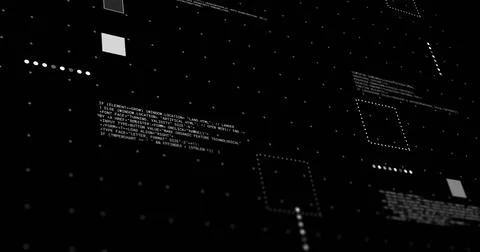 Image of financial data processing over black background Foto stock