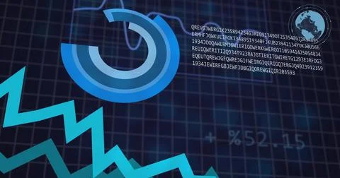 Image of financial data processing over grid Foto stock