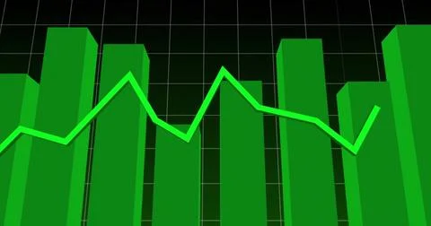 Image of financial data processing over grid on dark background 스톡 사진
