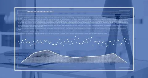 Image of financial data processing over desk in office Foto stock