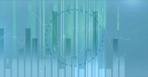 Image of financial data processing over computer servers Stock Photos
