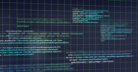 Image of financial data processing over dark background Stock Photos