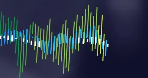 Image of financial data processing over dark background Stockfoto's